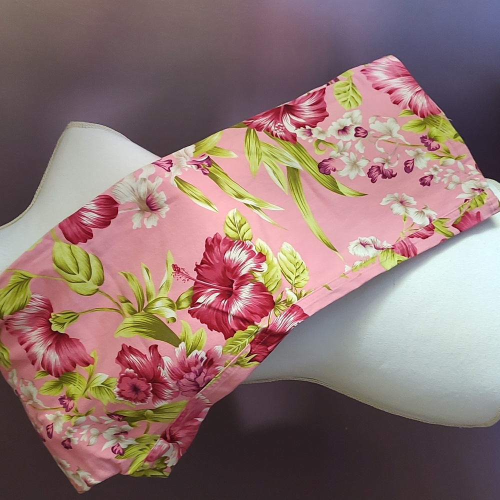 Van Heusen Pink and Green Cropped Floral Jumpsuit